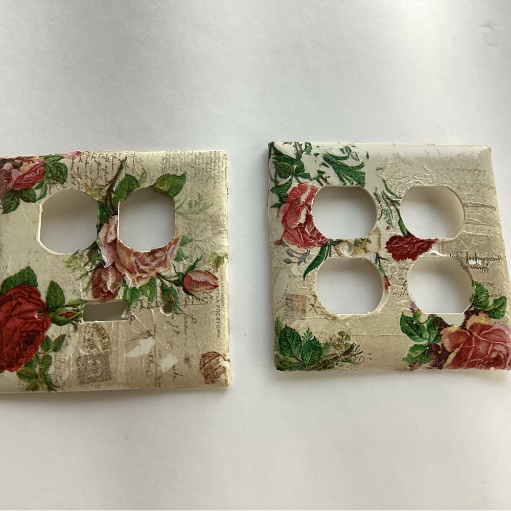 Hand Crafted Red and Green Floral Art Wall Decor